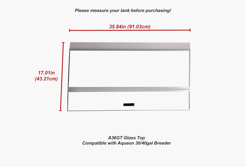 H2Pro 36" Glass Canopy, Fits Aqueon 30/40gal Breeder (35.84 x 17.01 x 0.16in), Clear (A36GT) - Image 2